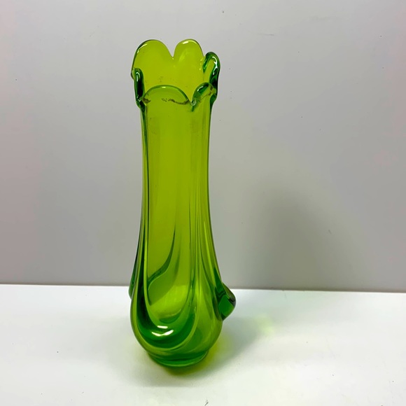 Vintage Accents Mcm Green Swung Glass Vase Vintage Poshmark